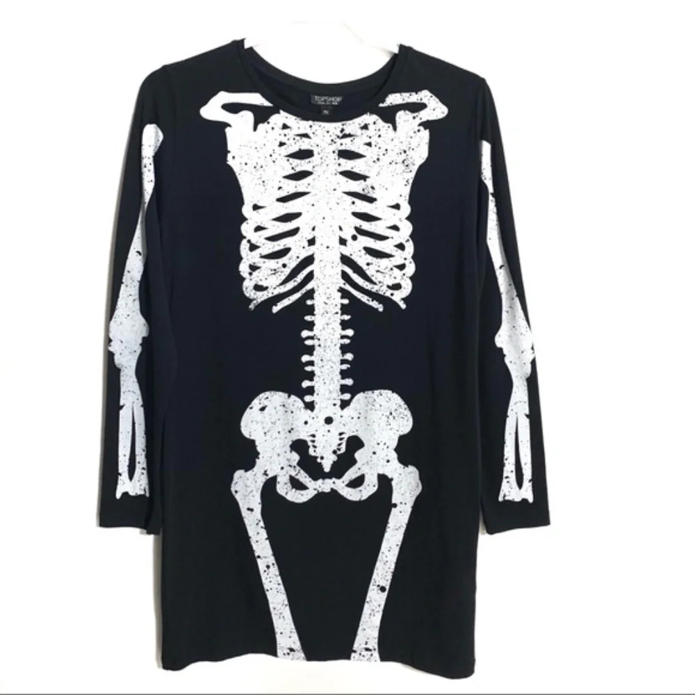Topshop Black and White Skeleton Mini Dress - Picture 5 of 7